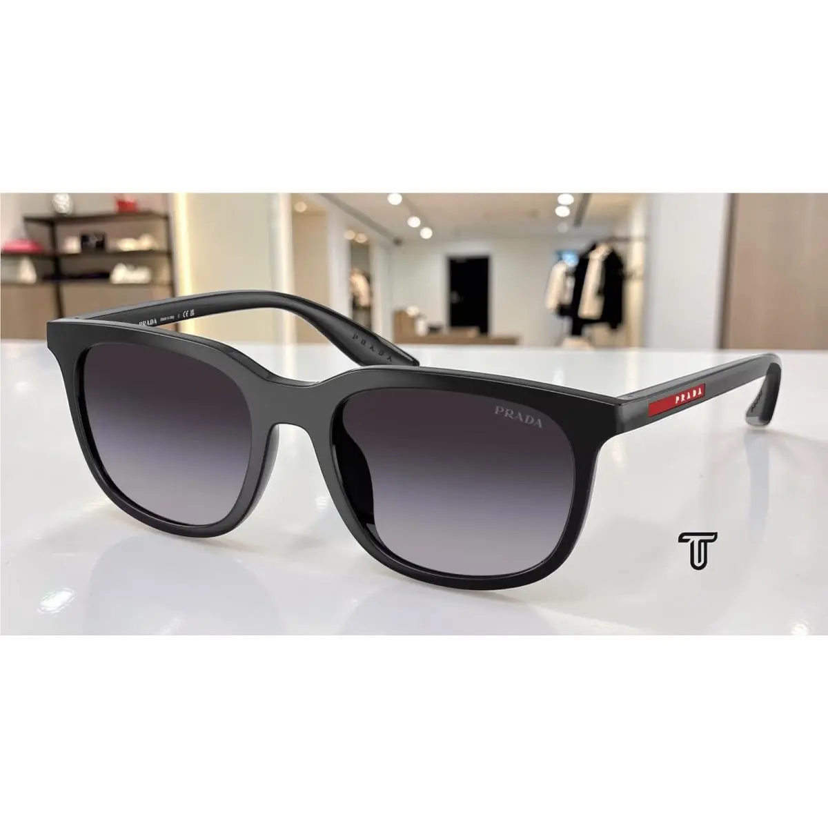 Prada Linea Rossa PS B09SU 1AB31A Black Grey Gradient Blue 54mm Men`s Sunglasses