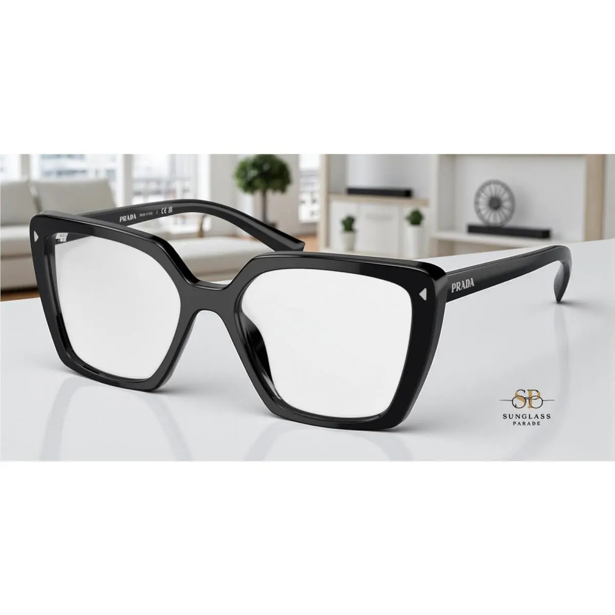Prada PR 16ZV 1AB1O1 Black Demo Lens 53 mm Women`s Eyeglasses