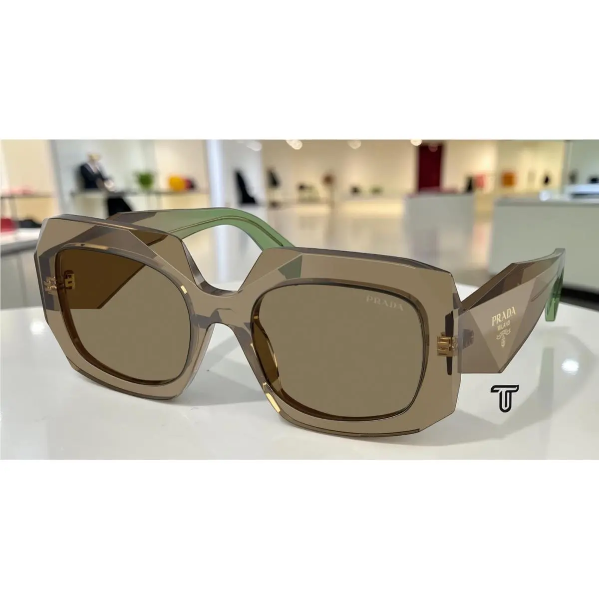 Prada PR B23SF 29E90F Terra Light Brown 55 mm Women`s Sunglasses