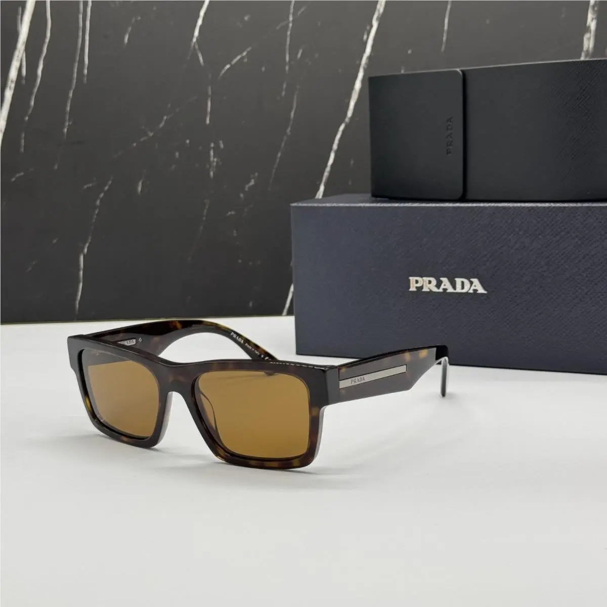 Prada PR25ZS 2AU0B0 Sunglasses PR 25ZS 2AU0B0 Square Havana Men Spr 25Z