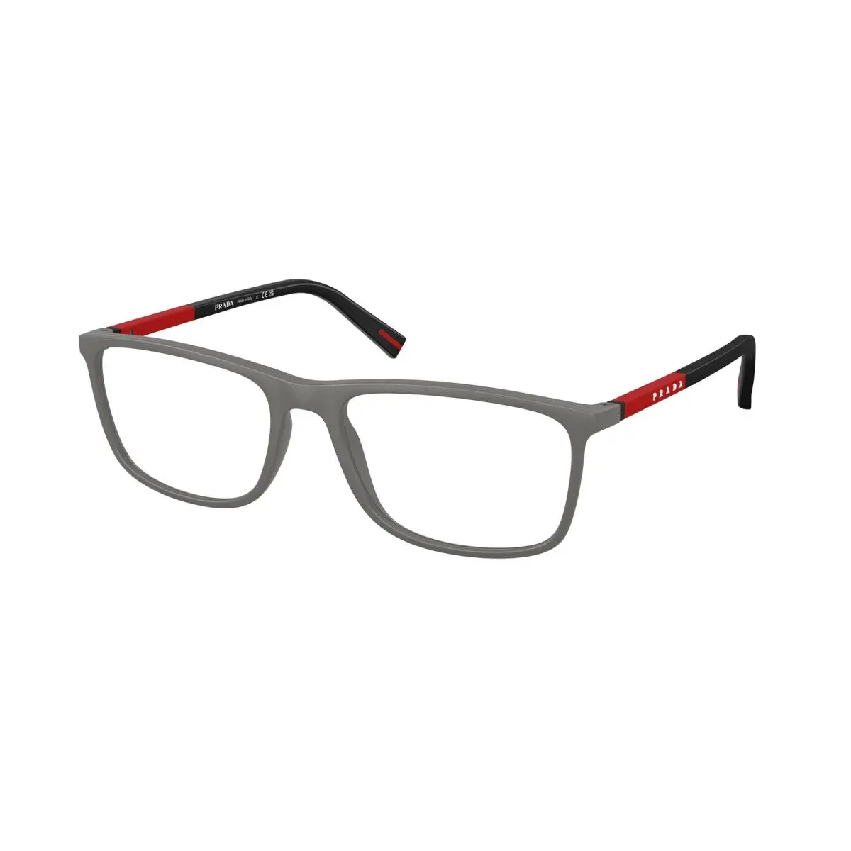 Prada Linea Rossa PS 03QV 16X1O1 Grey Silver Demo Lens 57 mm Men`s Eyeglasses
