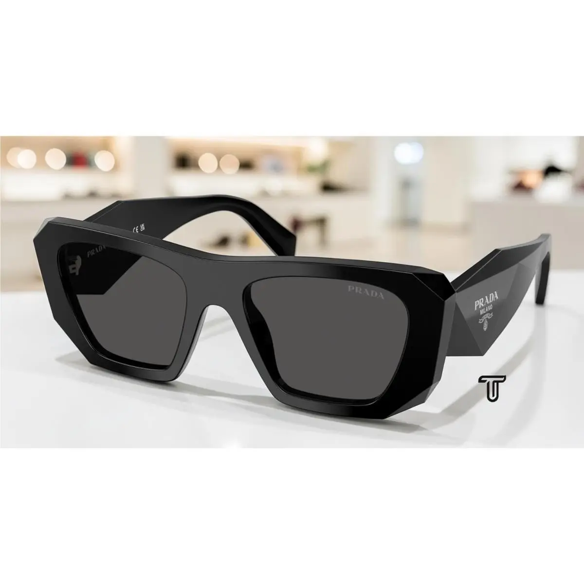 Prada PR B18SF 16K08Z Black Dark Grey 53 mm Women`s Sunglasses