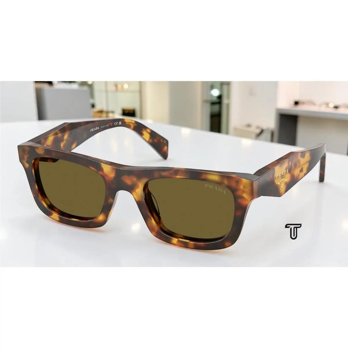 Prada PR C06SF 14L09Z Honey Tortoise Dark Brown 53 mm Women`s Sunglasses