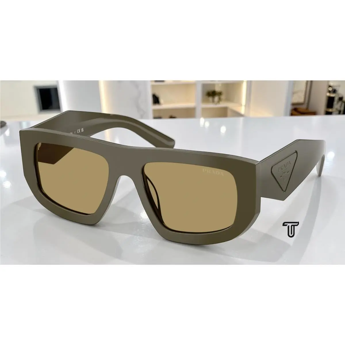 Prada PR D04SU 26J70G Laurel Green Olive 53 mm Women`s Sunglasses