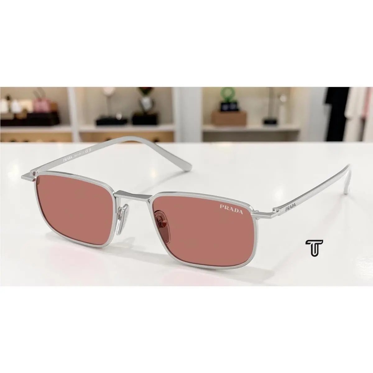 Prada PR D52S 1BC80W Silver Bordeaux 49 mm Men`s Sunglasses