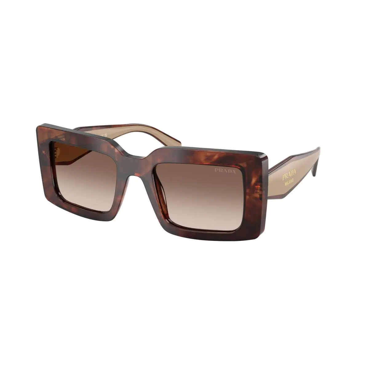 Prada PR D01SF 00K10S Caramel Tortoise Brown Gradient 53 mm Women`s Sunglasses