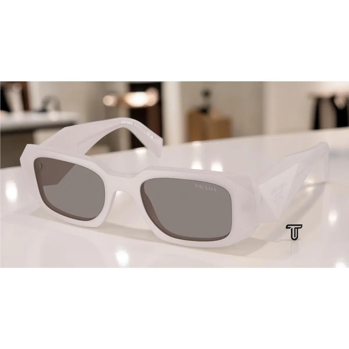 Prada PR 17WS 21H80Q Frosted Tortoise Dark Grey 49 mm Women`s Sunglasses