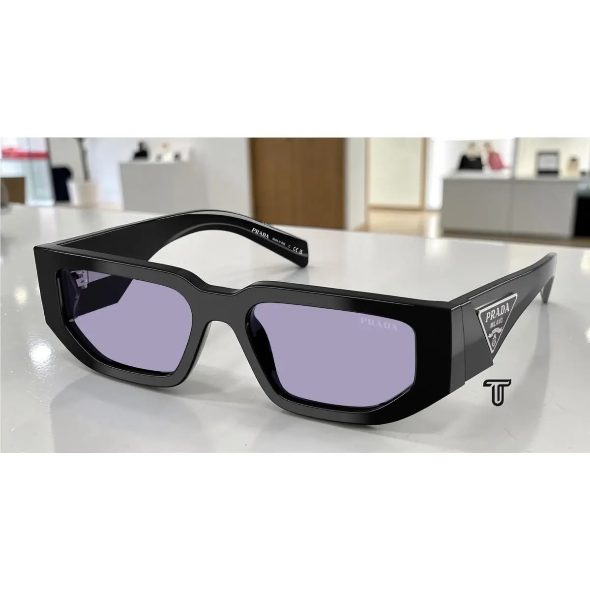 Prada PR 09ZSF 16K01O Black Violet 55 mm Men`s Sunglasses