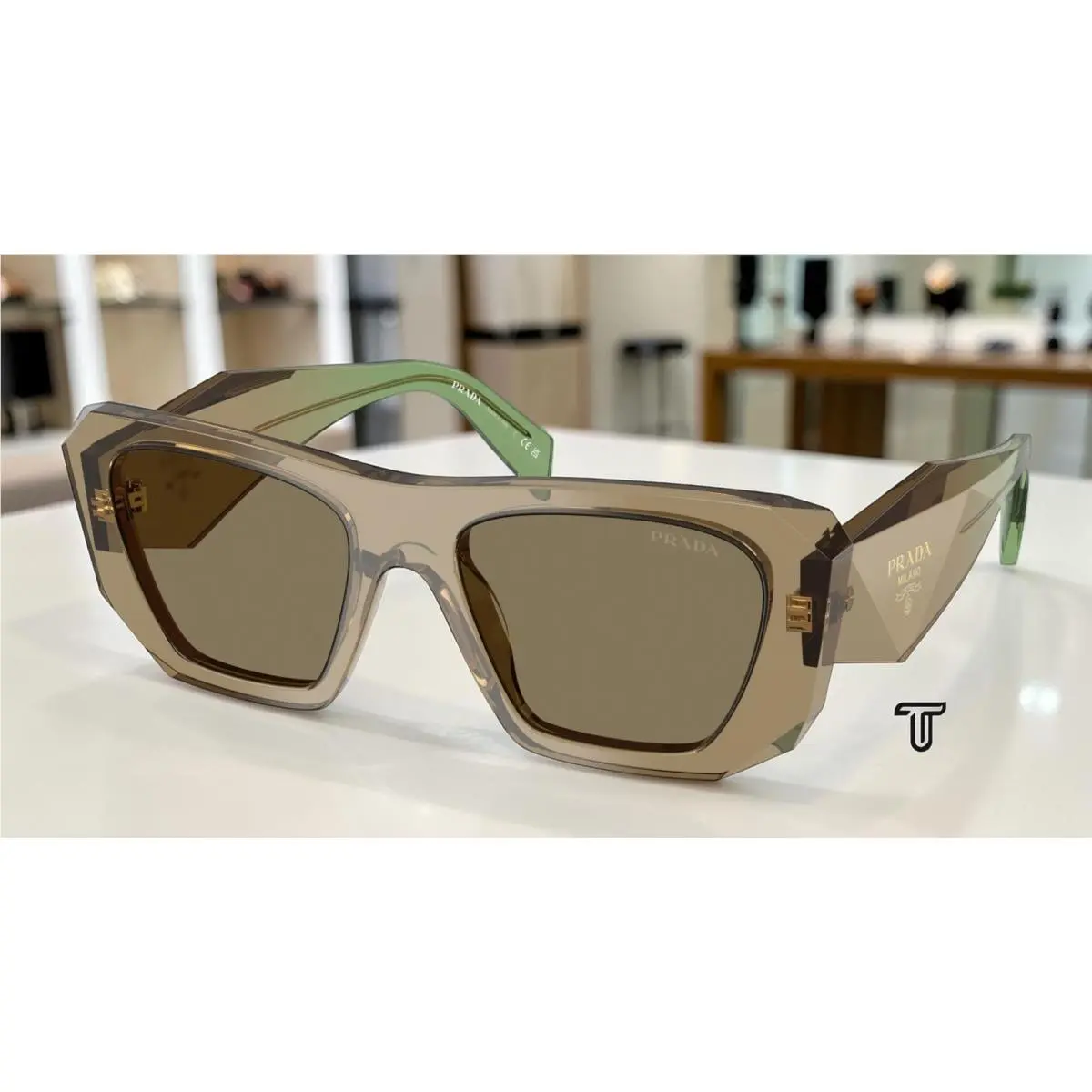 Prada PR B18SF 29E90F Terra Light Brown 53 mm Women`s Sunglasses