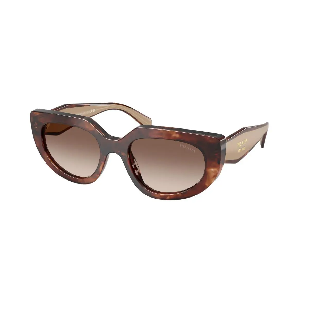 Prada PR D02SF 00K10S Caramel Tortoise Brown Gradient 54 mm Women`s Sunglasses