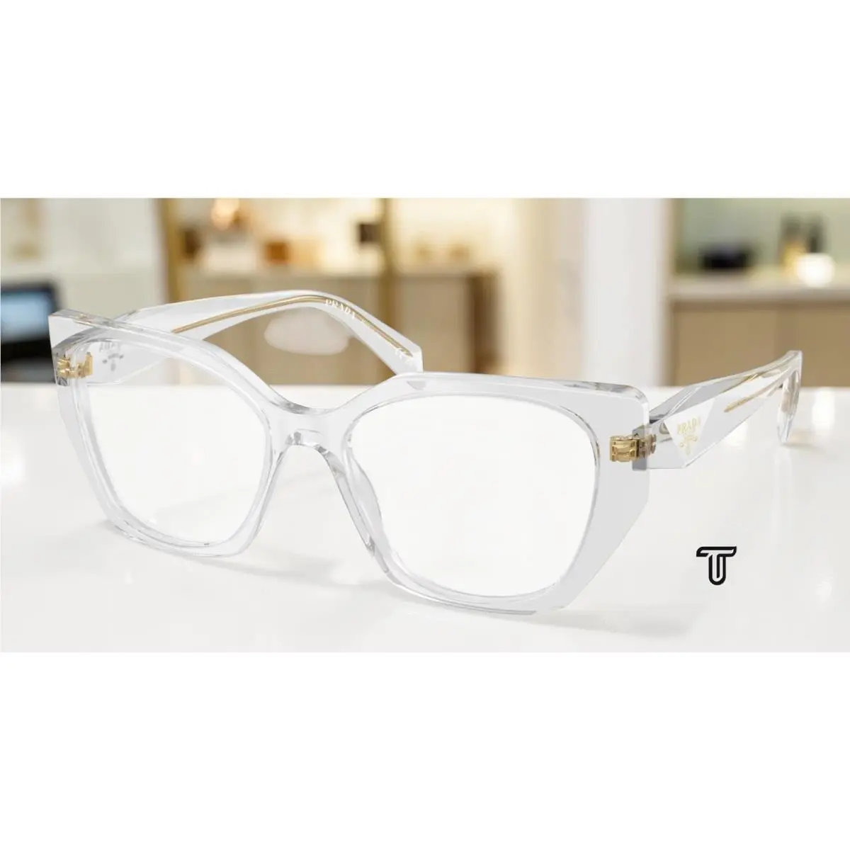 Prada PR 18WV 12R1O1 Transparent Grey Demo Lens 54 mm Women`s Eyeglasses