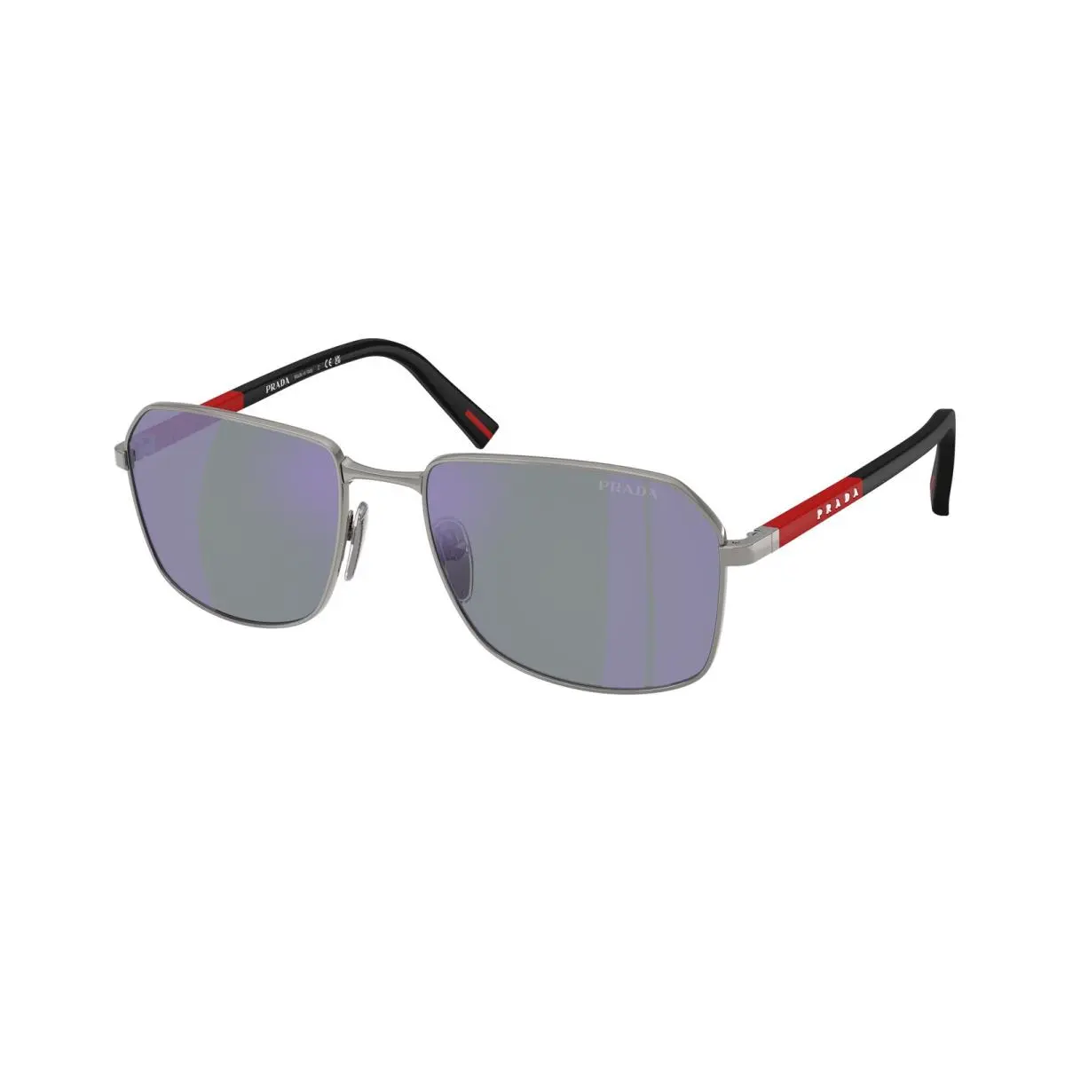 Prada Linea Rossa PS A 51S Gunmetal Dark Blue Mirror Viol 5AV10J Sunglasses