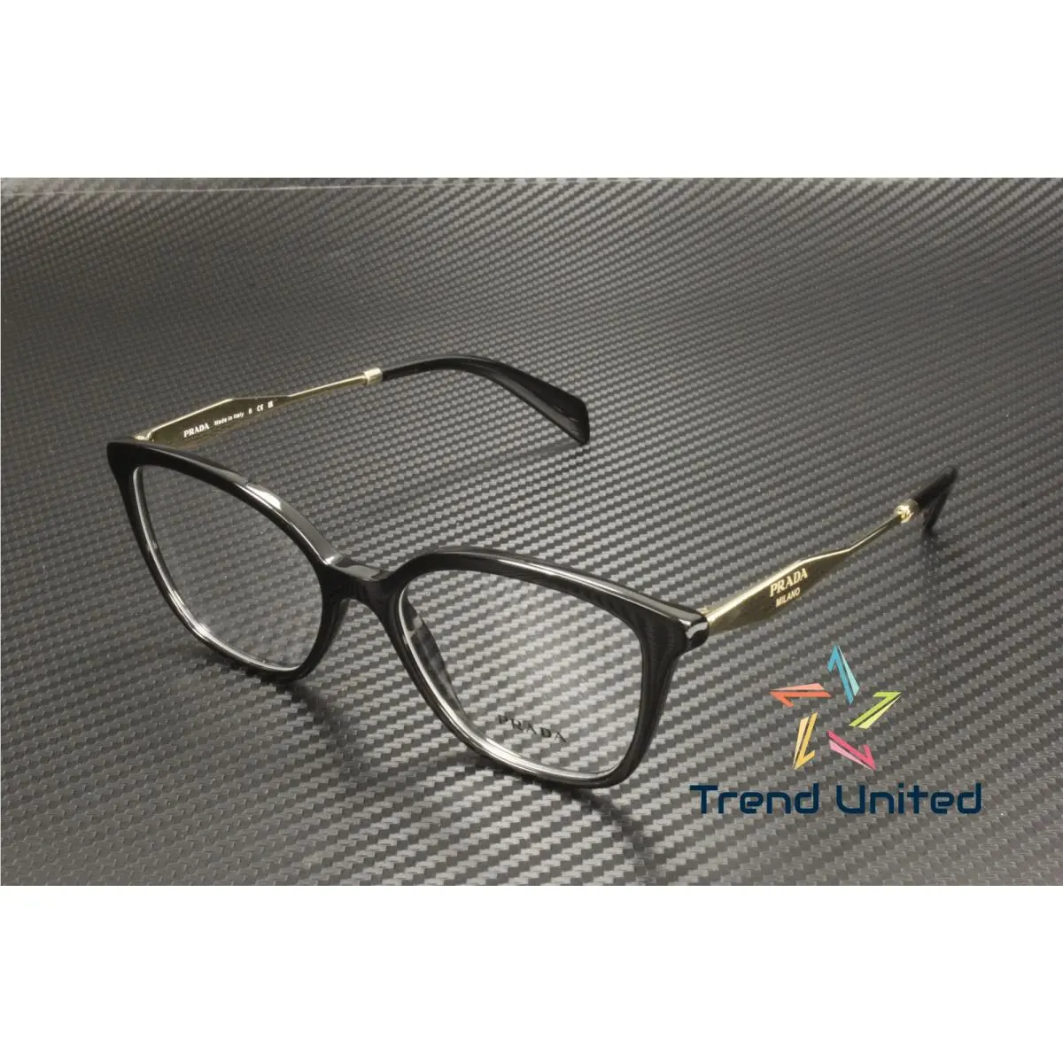 Prada PR 02ZV 1AB1O1 Black Demo Lens 54 mm Women`s Eyeglasses