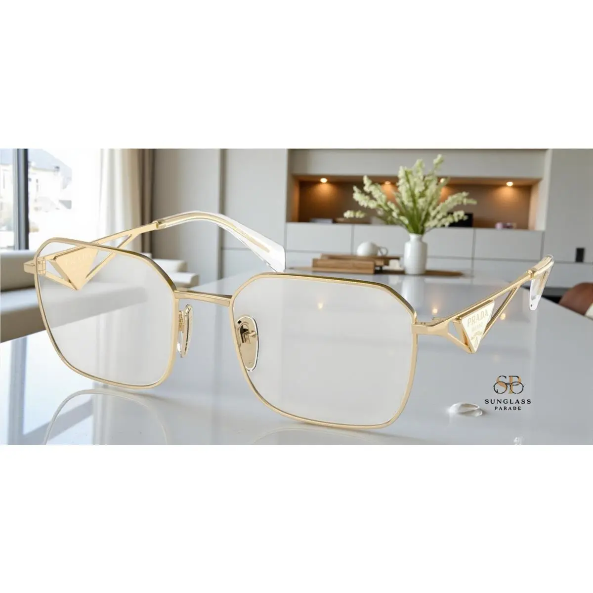 Prada PR A51V ZVN1O1 Pale Gold Demo Lens 55 mm Women`s Eyeglasses