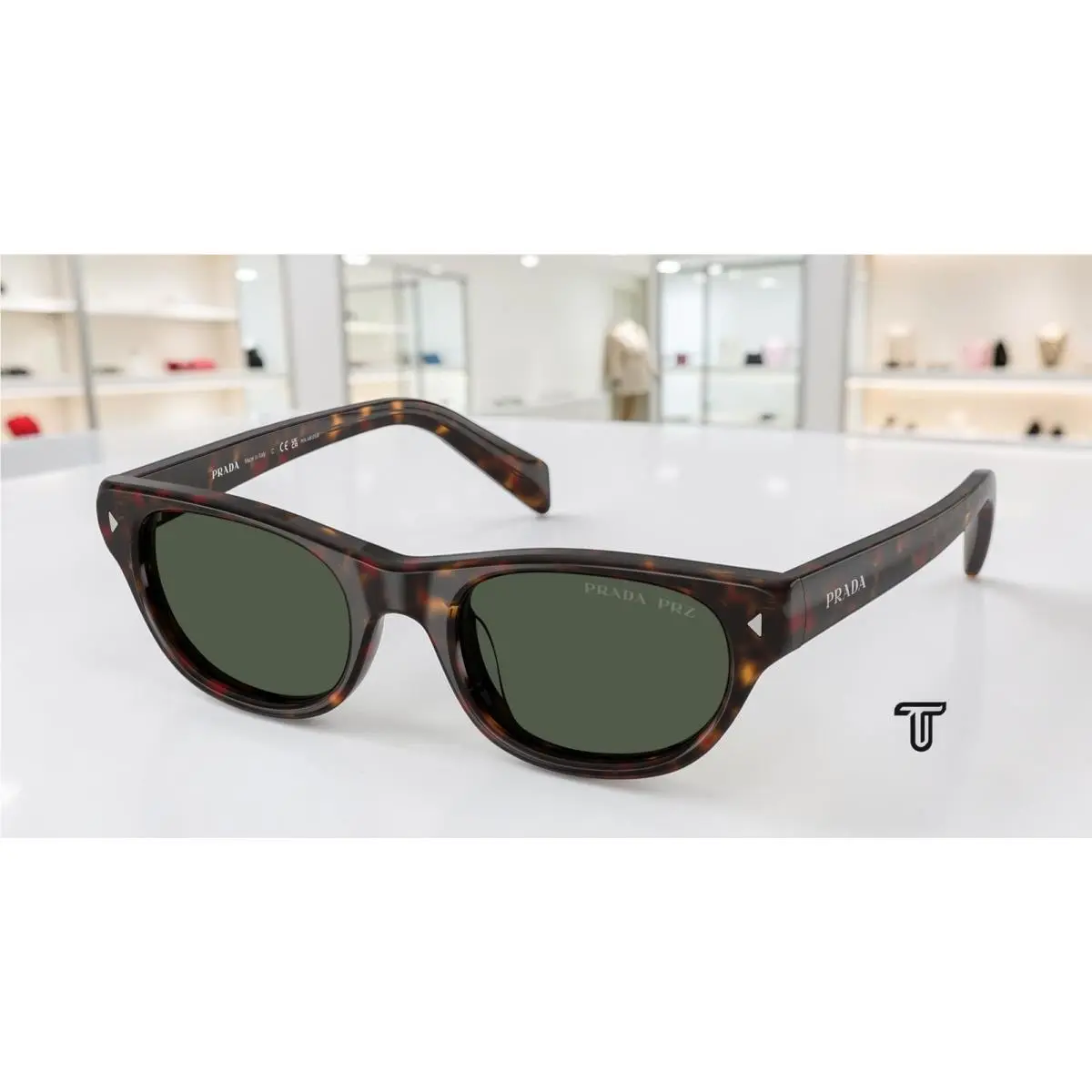 PR C08S 17N90V Havana Dark Grey Polarized 50 mm Women`s Sunglasses by Prada