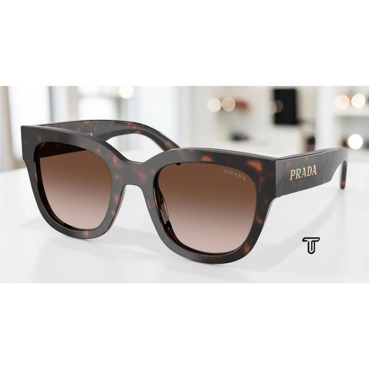 Prada PR C04SF 17N80A Root Tortoise Brown Gradient 53 mm Women`s Sunglasses