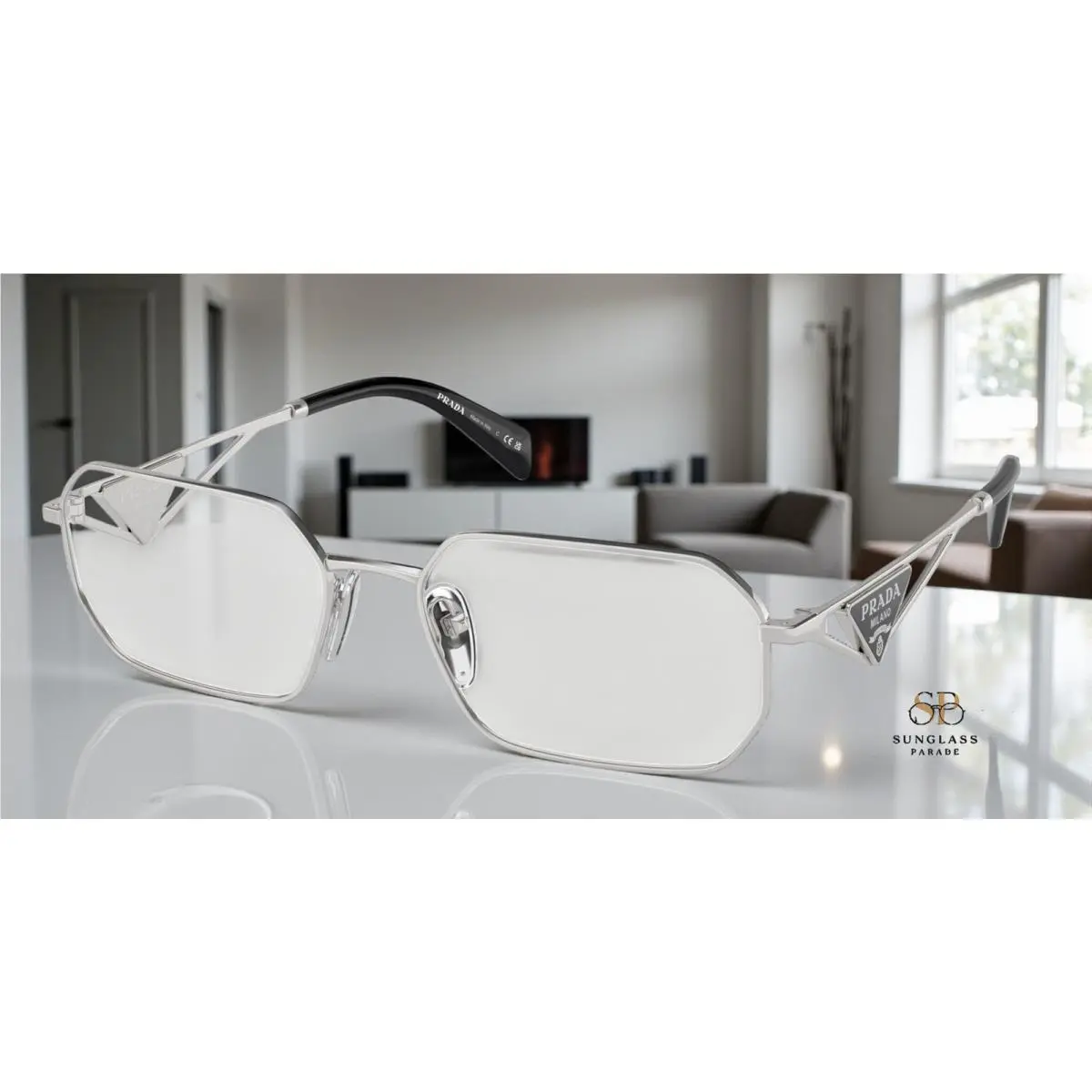 Prada PR A53V 1BC1O1 Silver Demo Lens 56 mm Women`s Eyeglasses