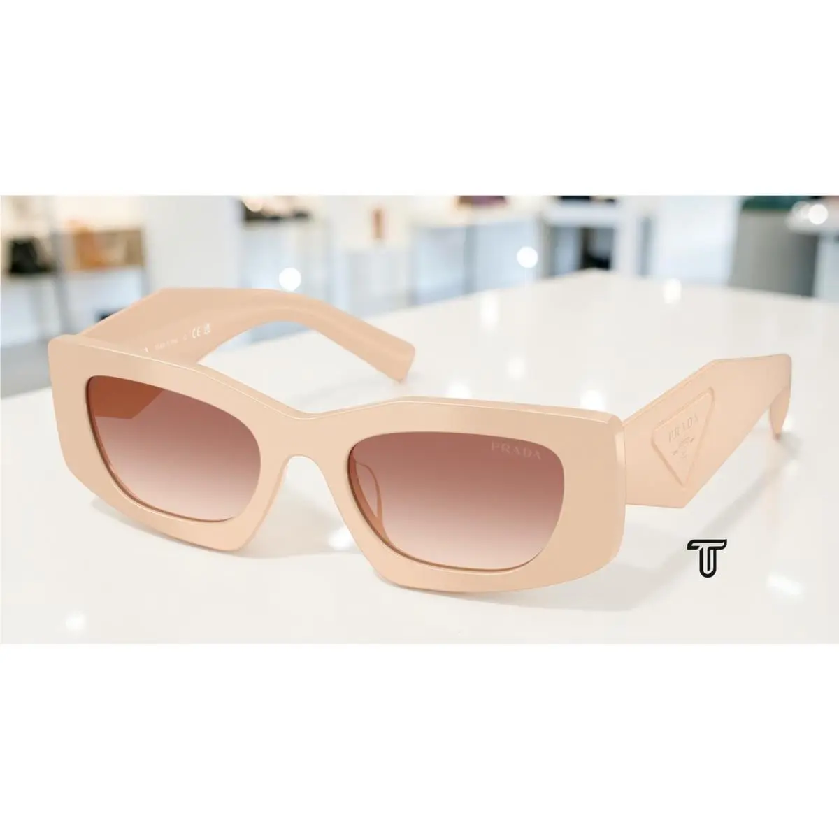 PR D03SD 25B50L Powder Brown Gradient Bordeaux 51 mm Women`s Sunglasses by Prada