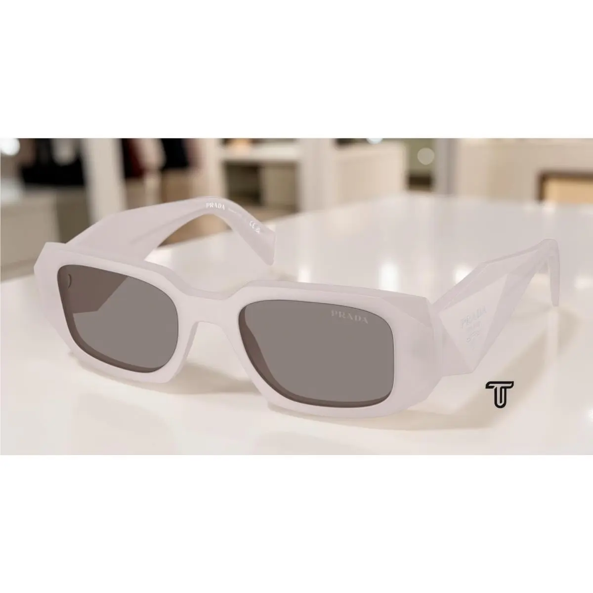 Prada PR 17WSF 21H80Q Frosted Tortoise Dark Grey 51 mm Women`s Sunglasses