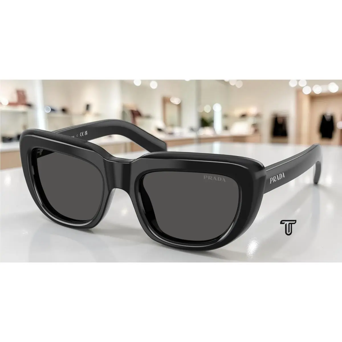 Prada PR D07SF 16K08Z Black Dark Grey 54 mm Women`s Sunglasses