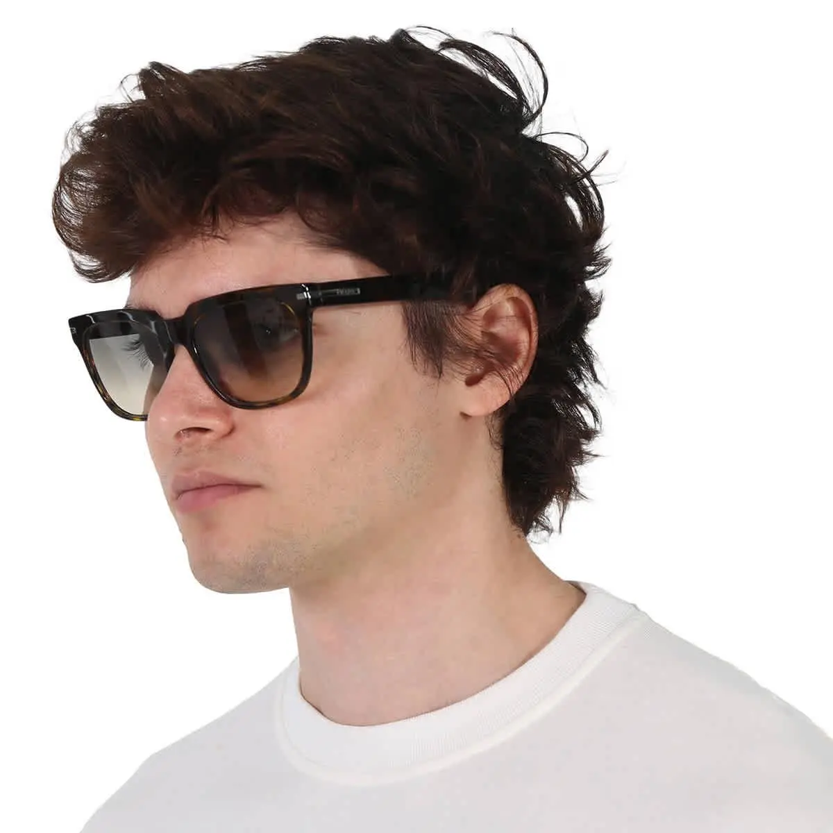 Prada Brown Gradient Square Men`s Sunglasses PR 04YS 2AU718 56 PR 04YS 2AU718 56