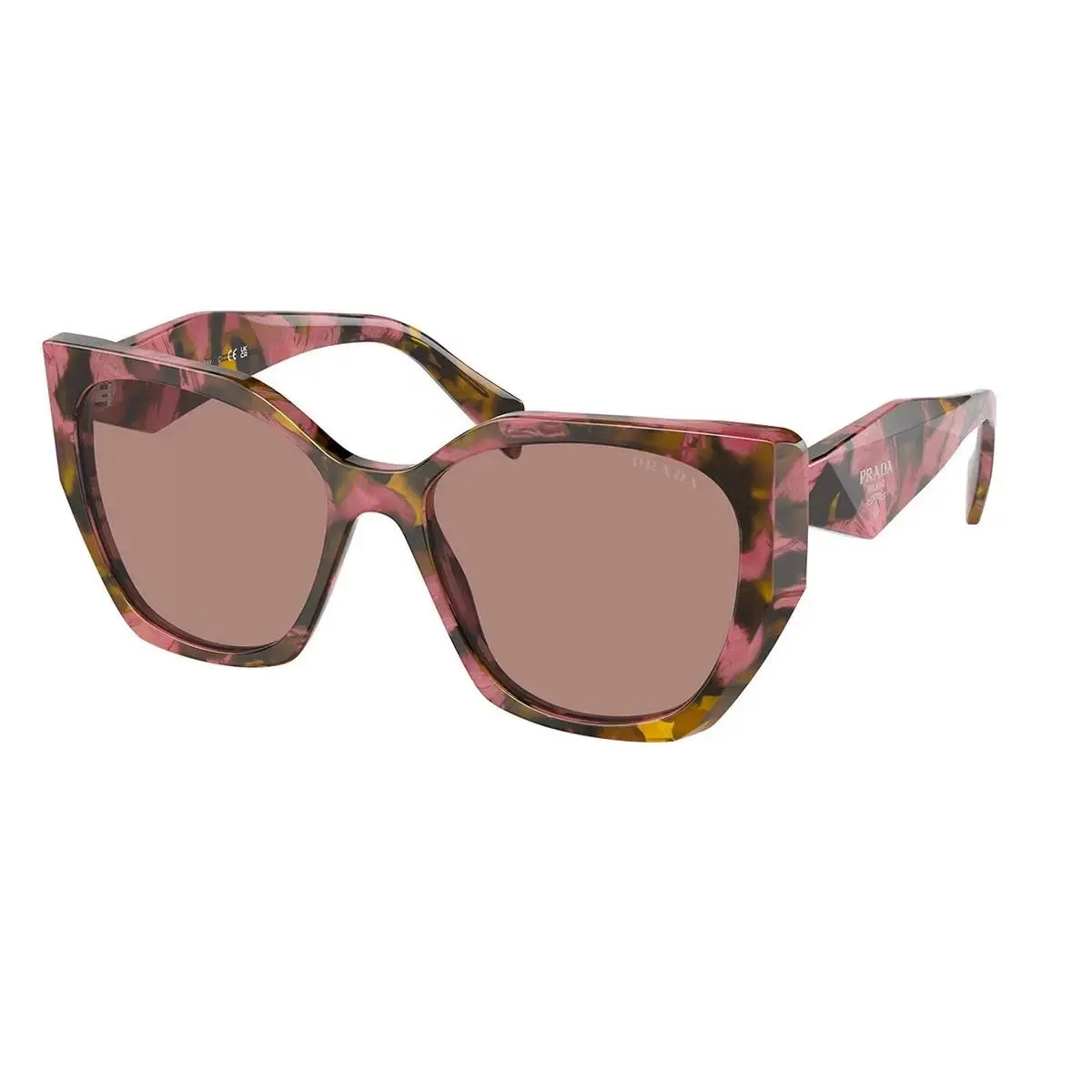 Prada PR 19ZS 18N10D Tortoise Brown Cognac Begonia Pink - Light Brown Sunglasses