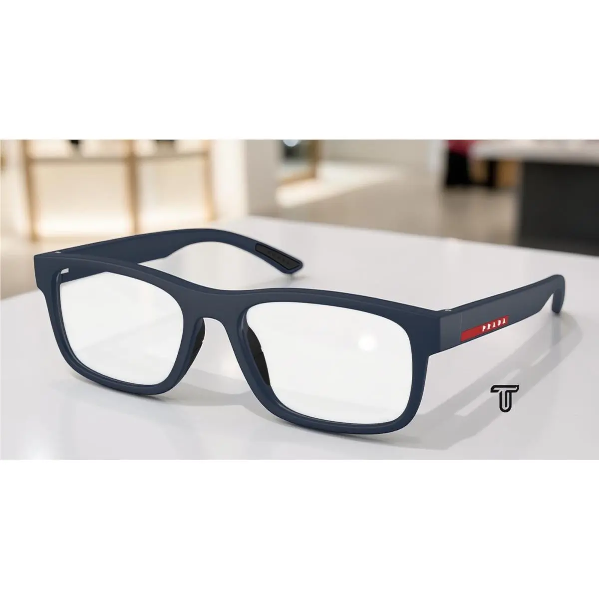 Prada Linea Rossa PS 04QV MAG1O1 Matte Blue Demo Lens 54 mm Men`s Eyeglasses