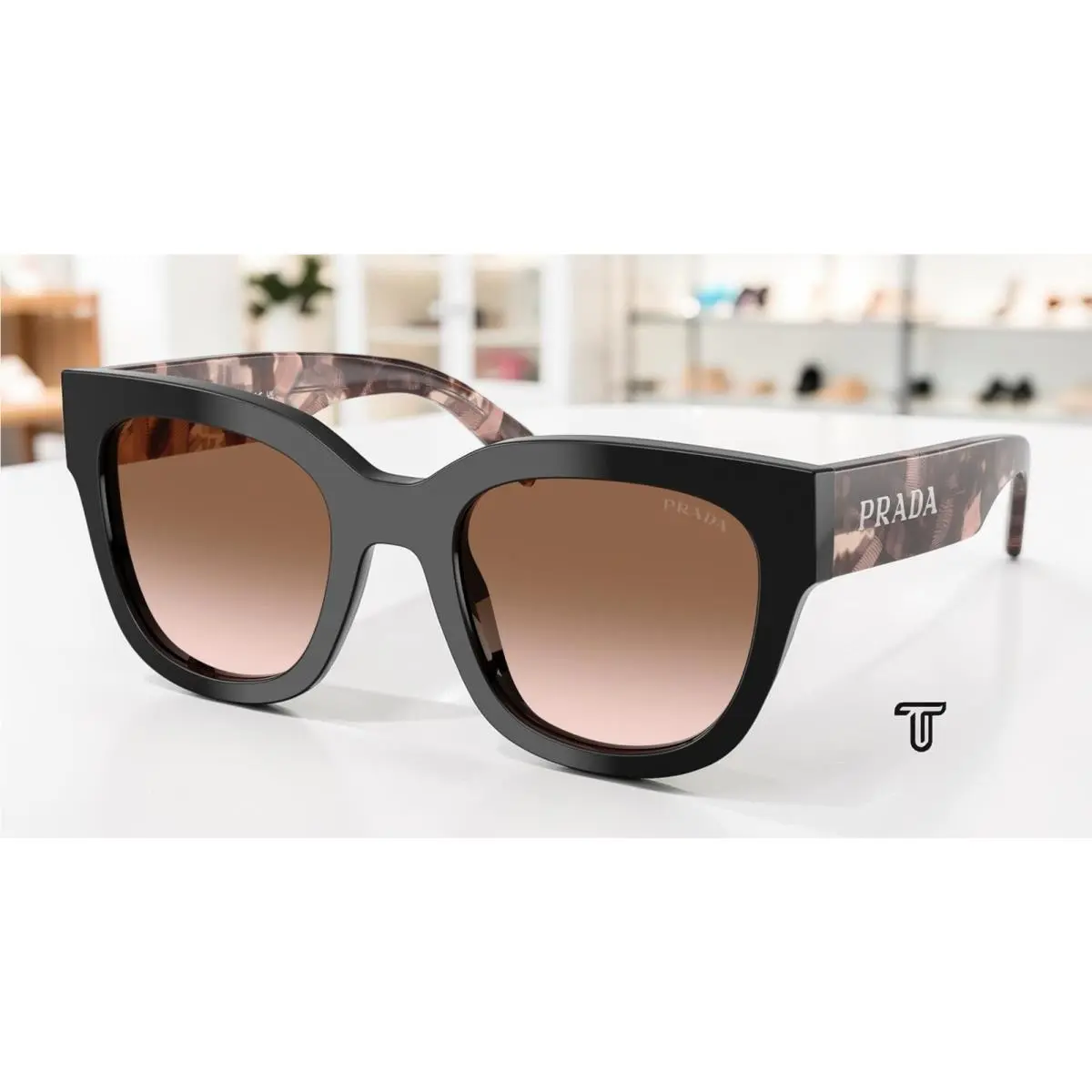 Prada PR C04SF 28F90P Black Brown Gradient 53 mm Women`s Sunglasses