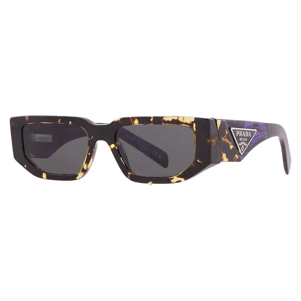 Prada Dark Grey Rectangular Men`s Sunglasses PR 09ZS 16R5S0 54 PR 09ZS 16R5S0 54