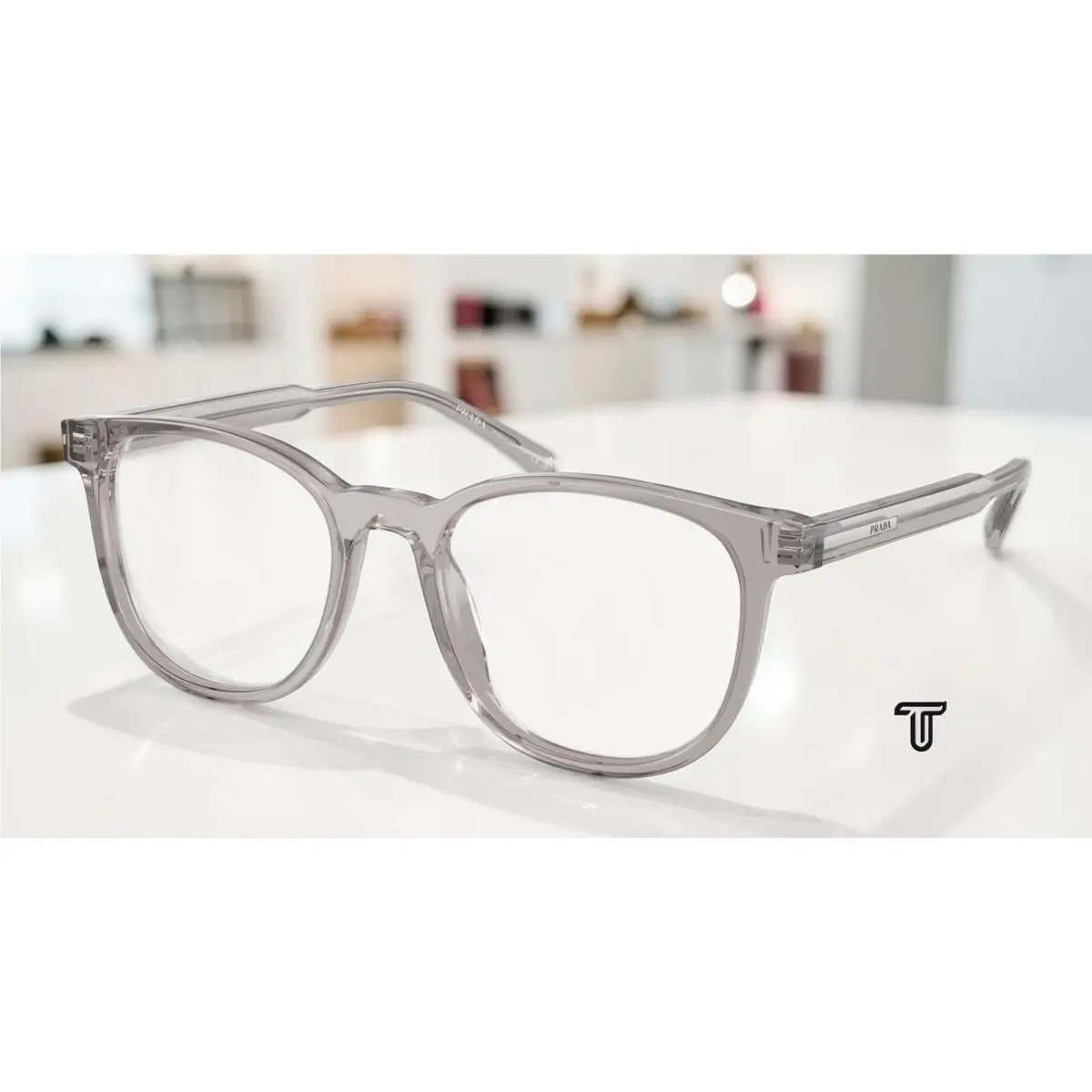 Prada PR A15V 10J1O1 Hematite Demo Lens 52 mm Men`s Eyeglasses