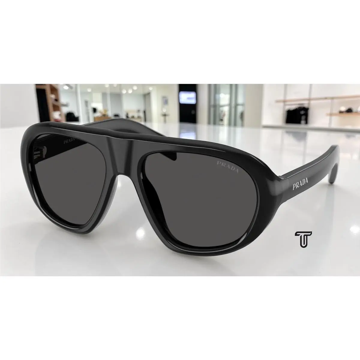Prada PR C05SF 16K08Z Black Dark Grey 56 mm Women`s Sunglasses