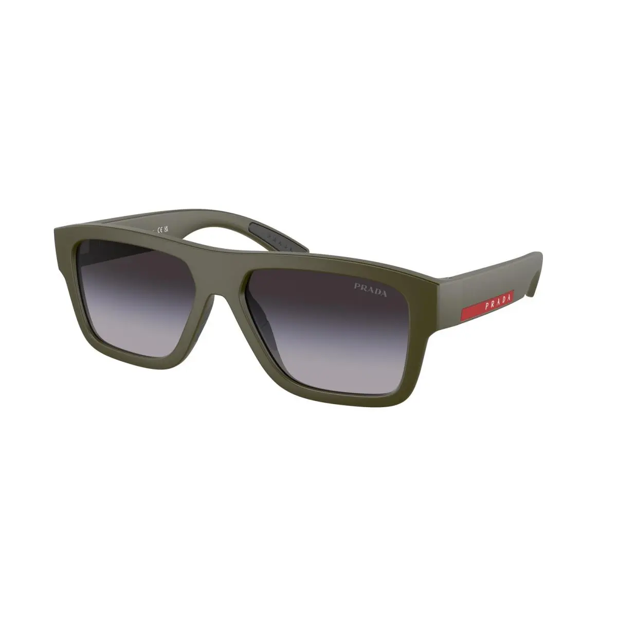 Prada Linea Rossa PS 4ZS Green Military Matte Grey Grad 15X09U Sunglasses
