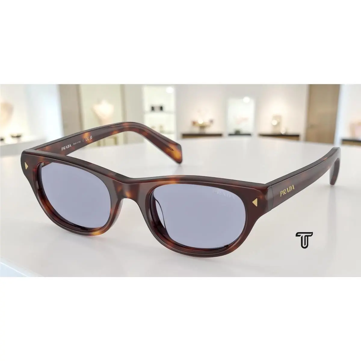 Prada PR C08S 15W30X Classic Tortoise Ultravioletta Bio 50 mm Women`s Sunglasses