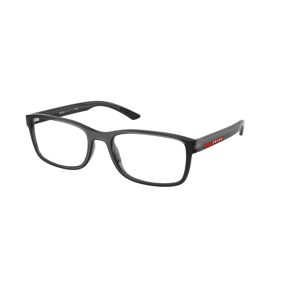 Prada Linea Rossa PS 06RV 01D1O1 Transparent Grey Demo Lens 55mm Mens Eyeglasses