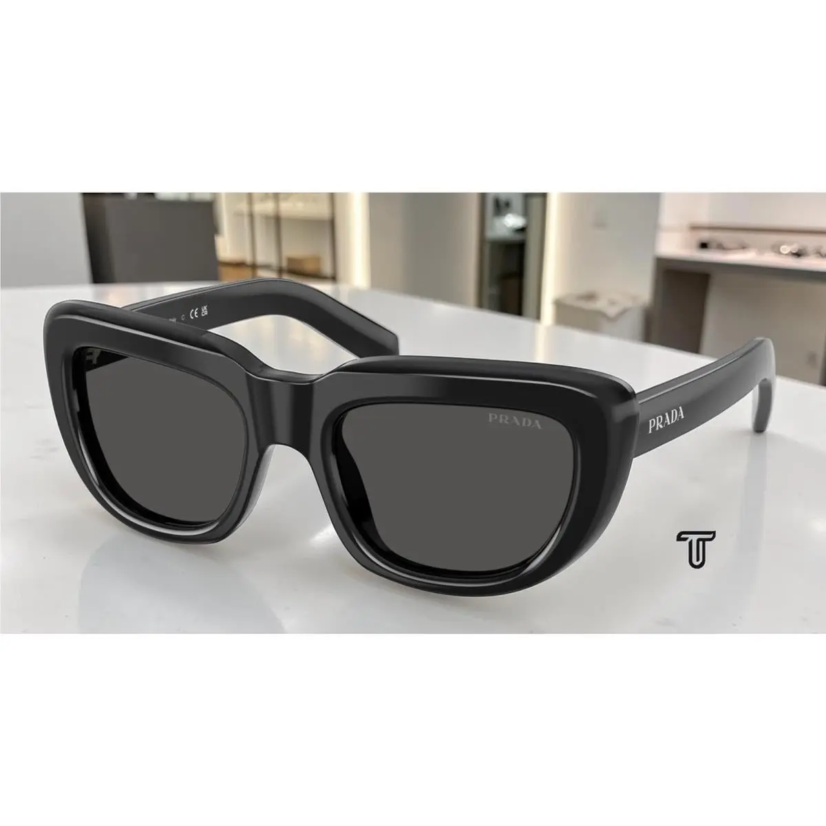 Prada PR D07S 16K08Z Black Dark Grey 53 mm Women`s Sunglasses