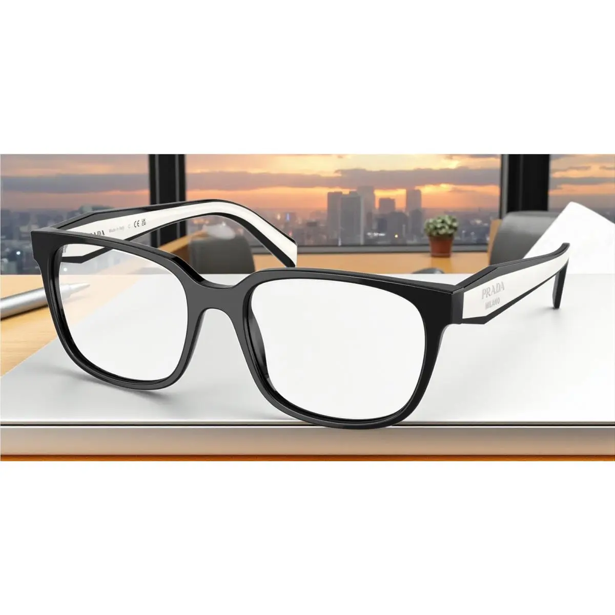 Prada PR 17ZV 1AB1O1 Black Demo Lens 54 mm Women`s Eyeglasses