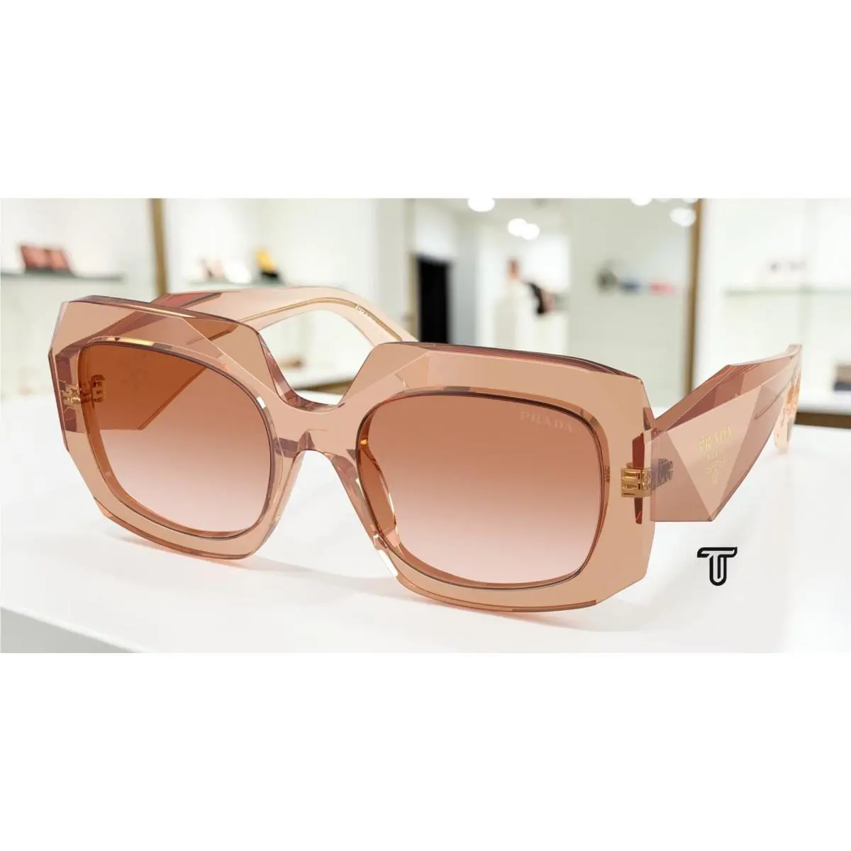 Prada PR B23SF 28E50S Chocolate Brown Gradient 55 mm Women`s Sunglasses
