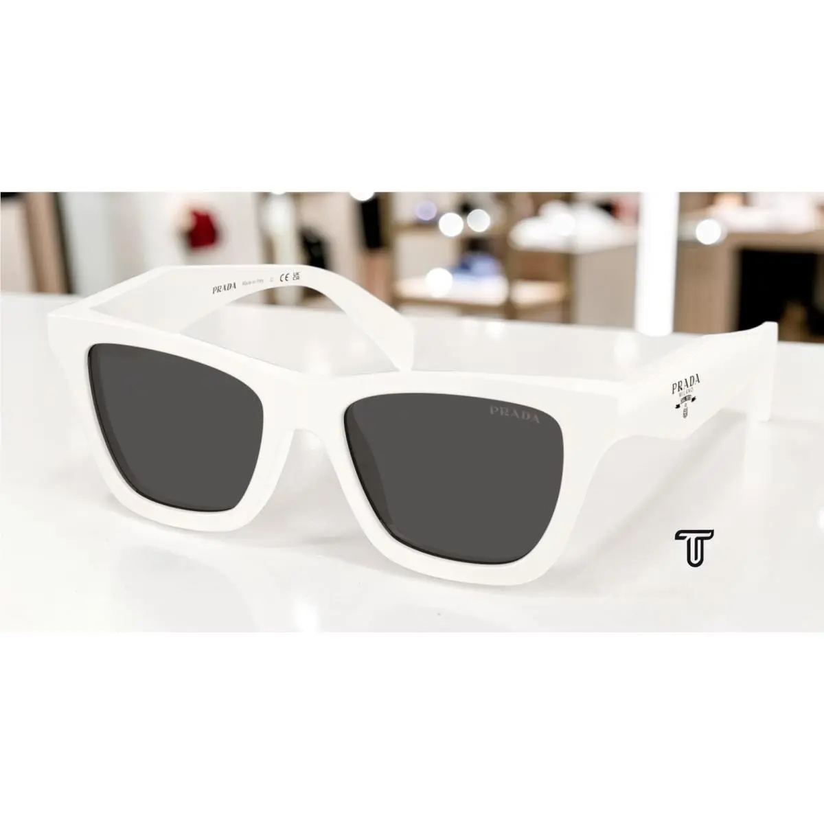 PR C07SF 17K08Z Talc Dark Grey 52 mm Women`s Sunglasses by Prada