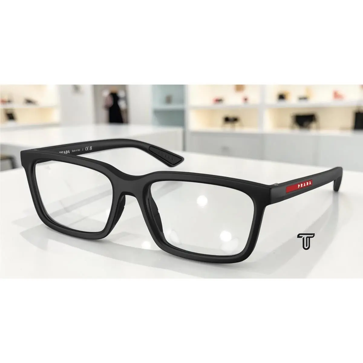 Prada Linea Rossa PS 02SVF 1BO1O1 Matte Black Demo Lens 56 mm Men`s Eyeglasses