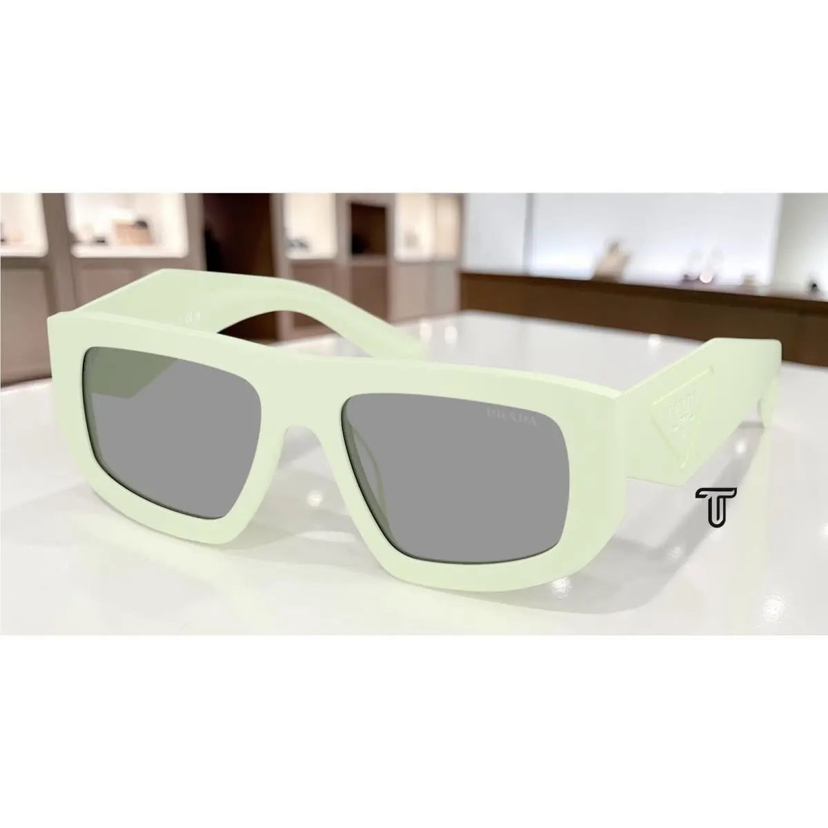 Prada PR D04SU 05K50Q Matte Mint Grey 53 mm Women`s Sunglasses
