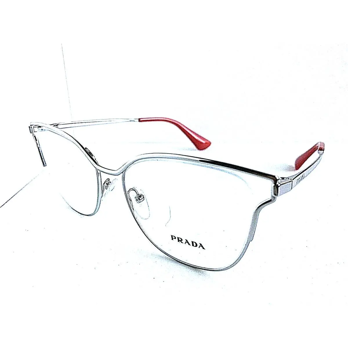 Prada Vpr 5R41BC-1O1 53mm Silver Oversized Women`s Eyeglasses Frame