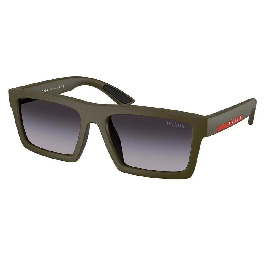Prada Linea Rossa PS A07S 15X09U 58 Matte Green Grey Men`s 58 mm Sunglasses