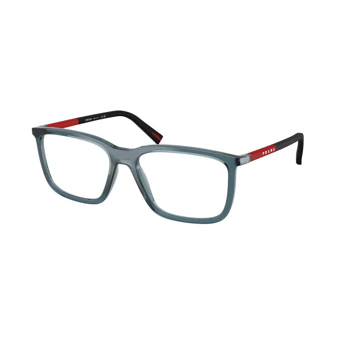 Prada Linea Rossa PS 01SV CZH1O1 Blue Transparent Demo Lens 56mm Mens Eyeglasses