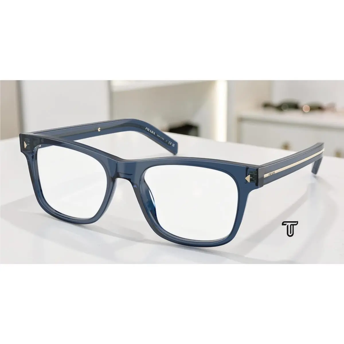 Prada PR A13V 08Q1O1 Hematite Demo Lens 54 mm Men`s Eyeglasses
