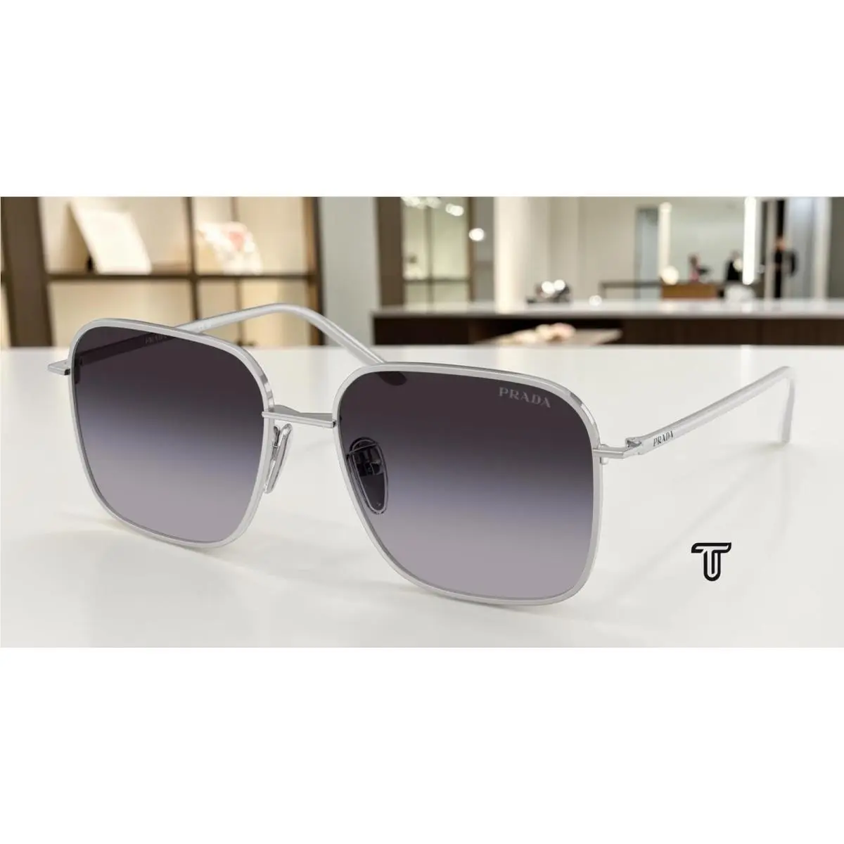 Prada PR C54SD 1BC90A Silver Grey Gradient 54 mm Women`s Sunglasses