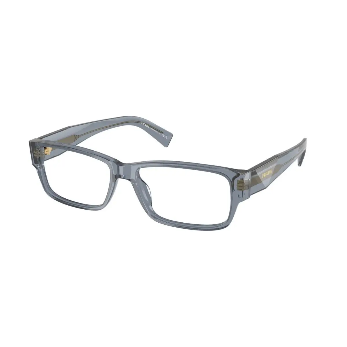 Prada PR B09V 17T1O1 Transparent Ocean Demo Lens 57 mm Men`s Eyeglasses