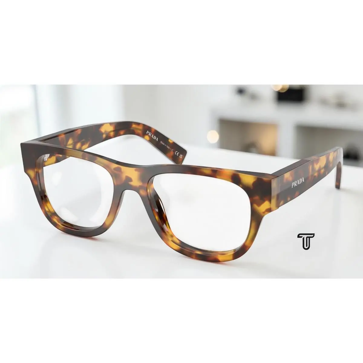 Prada PR D08VU 14L1O1 Honey Havana Demo Lens 53 mm Men`s Eyeglasses