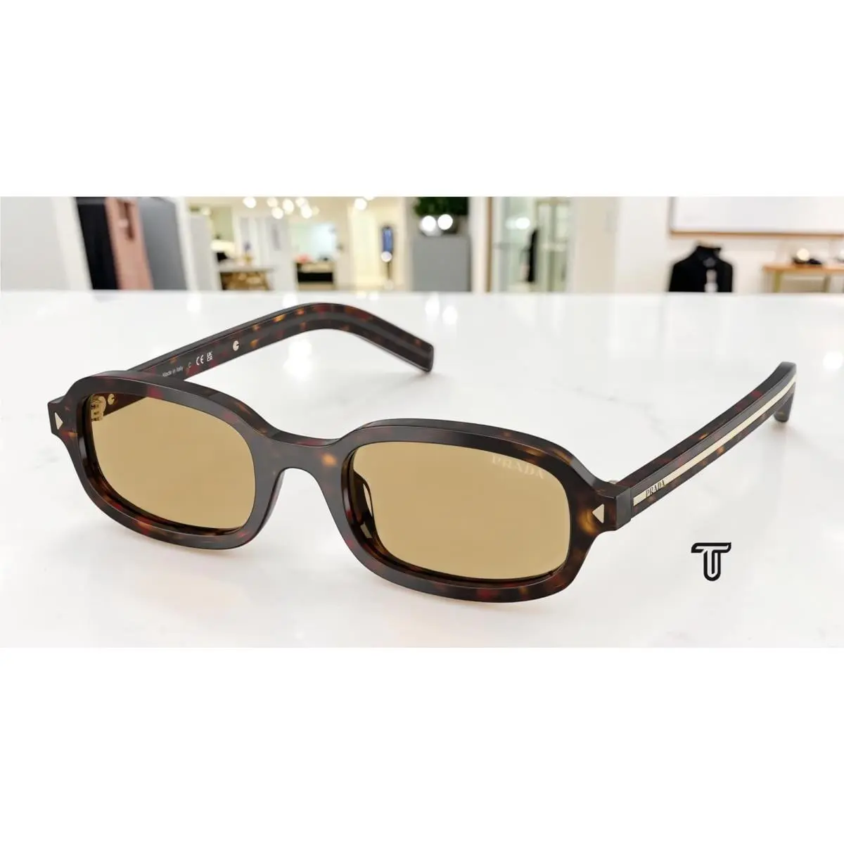 Prada PR D06S 17N70R Root Tortoise Light Brown 50 mm Women`s Sunglasses
