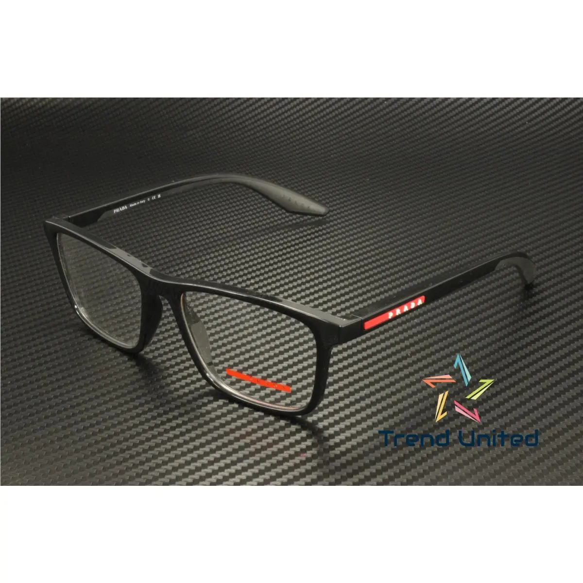 Prada Linea Rossa PS 01QV 1AB1O1 Black Demo Lens 56 mm Men`s Eyeglasses