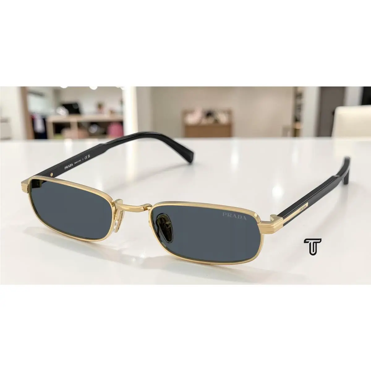 Prada PR B54S 5AK70B Gold Dark Grey 54 mm Men`s Sunglasses
